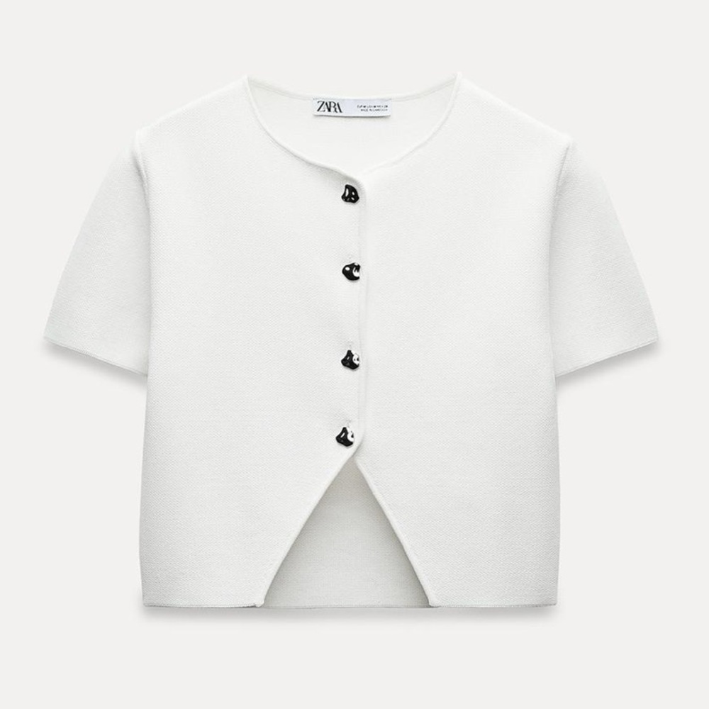 Zara Basic Knit Crop Top - Picture 2 of 8